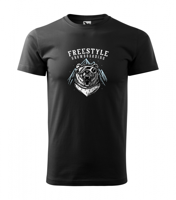 Tricou pentru pasionatii de snowboard, cadoul perfect, Freestyle Snowboarding Bear [1]