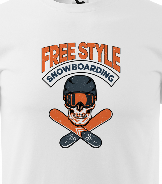 Tricou pentru pasionatii de snowboard, cadoul perfect, FreeStyle Snowboarding Skull Boards [2]