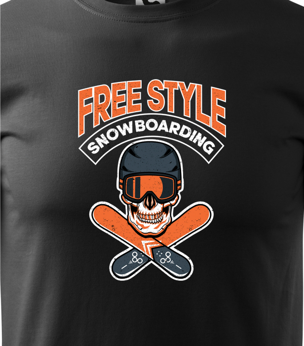 Tricou pentru pasionatii de snowboard, cadoul perfect, FreeStyle Snowboarding Skull Boards [2]