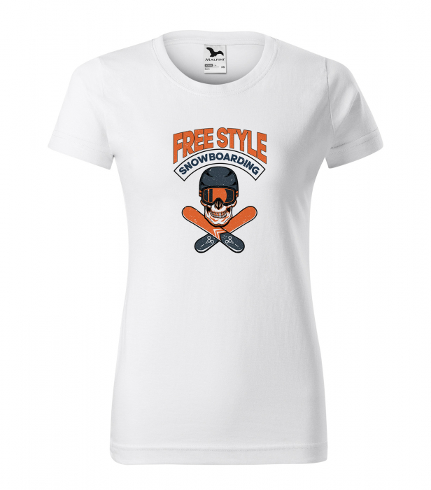 Tricou pentru pasionatii de snowboard, cadoul perfect, FreeStyle Snowboarding Skull Boards [1]