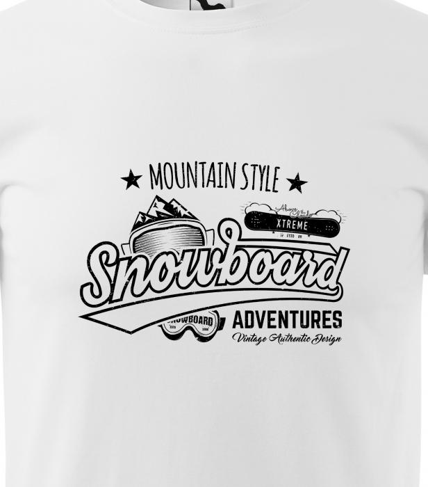 Tricou pentru pasionatii de snowboard, cadoul perfect, Mountain Style Snowboard Adventures [2]