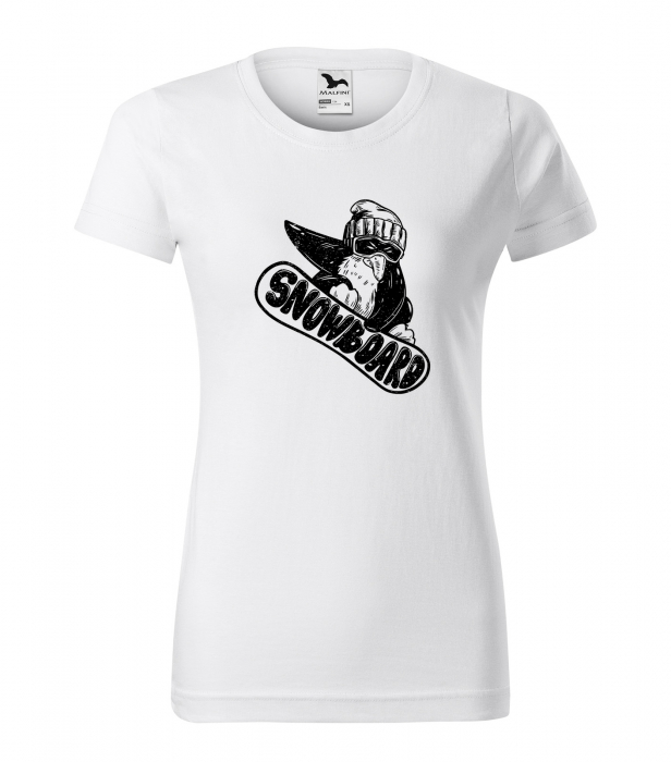 Tricou pentru pasionatii de snowboard, cadoul perfect, Penguin Riding Board [1]
