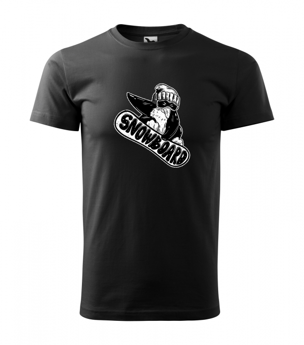 Tricou pentru pasionatii de snowboard, cadoul perfect, Penguin Riding Board [1]