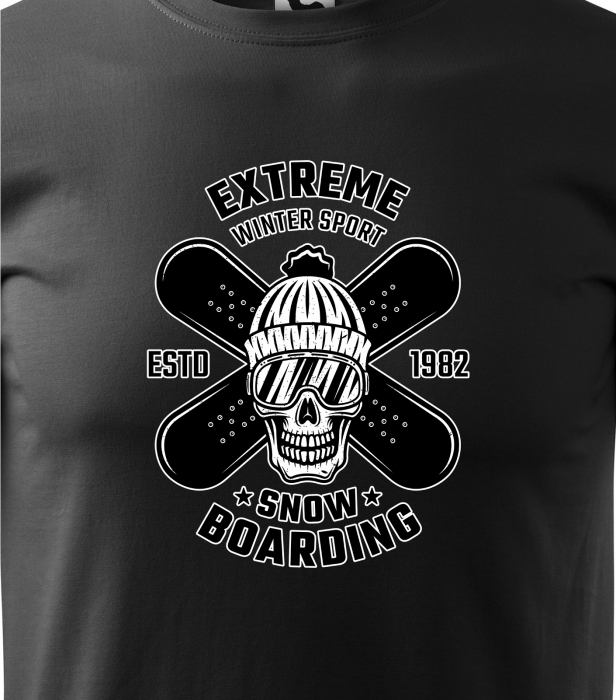Tricou pentru pasionatii de snowboard, cadoul perfect, Skull and Boards [2]
