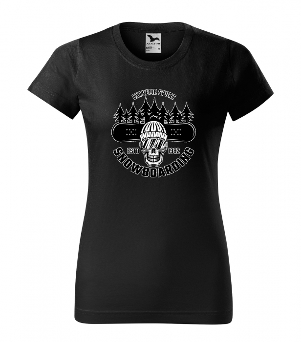 Tricou pentru pasionatii de snowboard, cadoul perfect, Skull Rider in the Mountains [1]