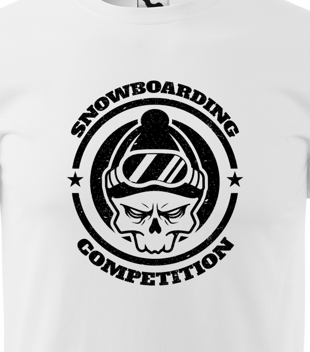 Tricou pentru pasionatii de snowboard, cadoul perfect, Snowboard Competition Skull [2]