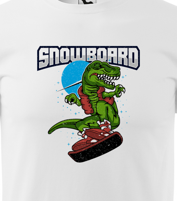 Tricou pentru pasionatii de snowboard, cadoul perfect, Snowboard Dinosaur [2]