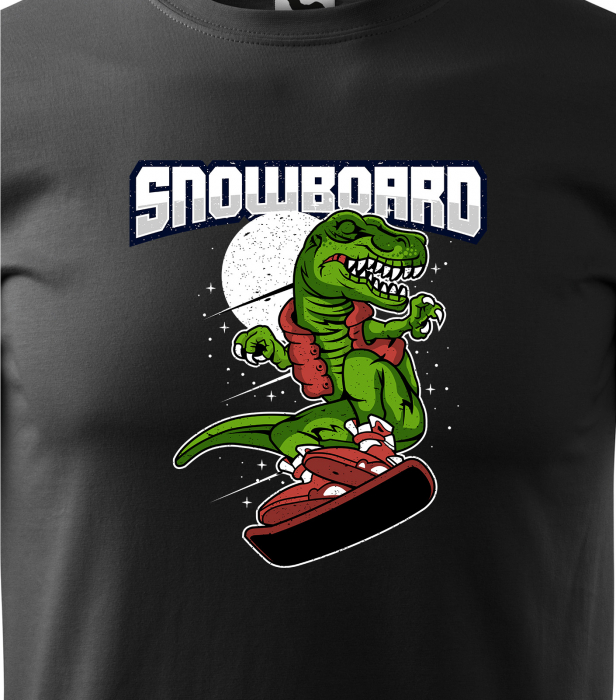 Tricou pentru pasionatii de snowboard, cadoul perfect, Snowboard Dinosaur [2]