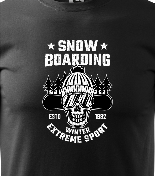 Tricou pentru pasionatii de snowboard, cadoul perfect, Snowboard Extreme Sport Winter Skeleton [2]