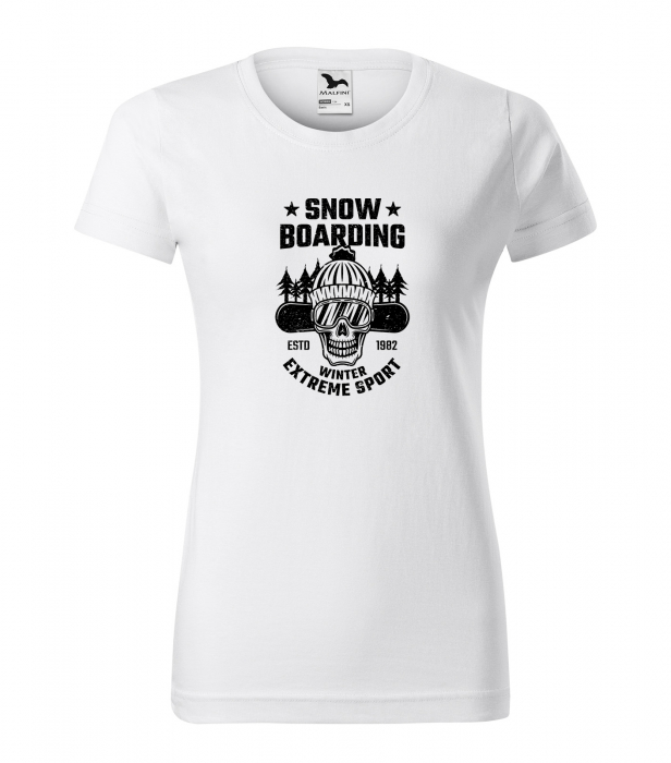 Tricou pentru pasionatii de snowboard, cadoul perfect, Snowboard Extreme Sport Winter Skeleton [1]