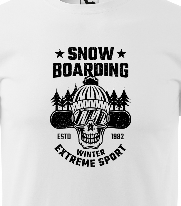Tricou pentru pasionatii de snowboard, cadoul perfect, Snowboard Extreme Sport Winter Skeleton [2]