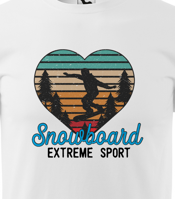 Tricou pentru pasionatii de snowboard, cadoul perfect, Snowboard Heart [2]