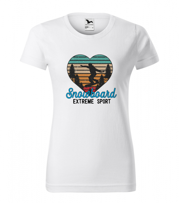 Tricou pentru pasionatii de snowboard, cadoul perfect, Snowboard Heart [1]