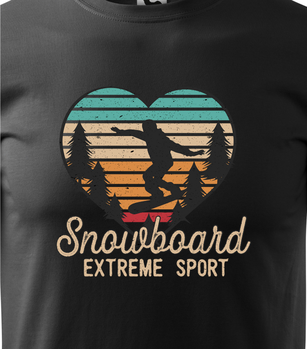 Tricou pentru pasionatii de snowboard, cadoul perfect, Snowboard Heart [2]