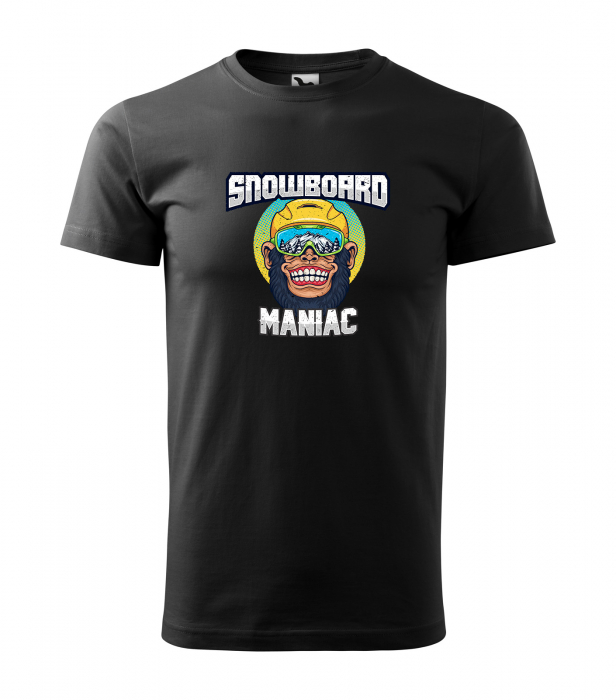 Tricou pentru pasionatii de snowboard, cadoul perfect, Snowboard Monkey Maniac [1]
