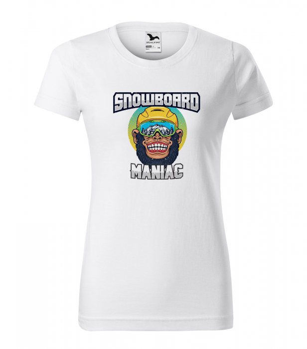 Tricou pentru pasionatii de snowboard, cadoul perfect, Snowboard Monkey Maniac [1]