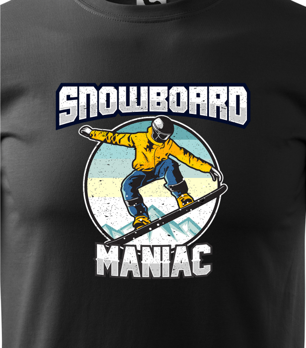 Tricou pentru pasionatii de snowboard, cadoul perfect, Snowboard Rider Maniac [2]