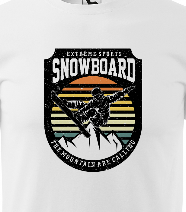 Tricou pentru pasionatii de snowboard, cadoul perfect, Snowboarder Making a Jump [2]