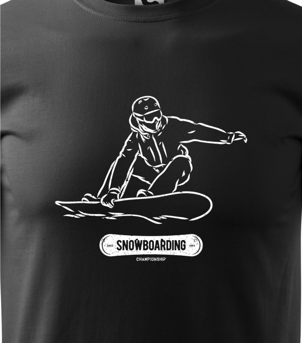 Tricou pentru pasionatii de snowboard, cadoul perfect, Snowboarding Championship Guy [2]