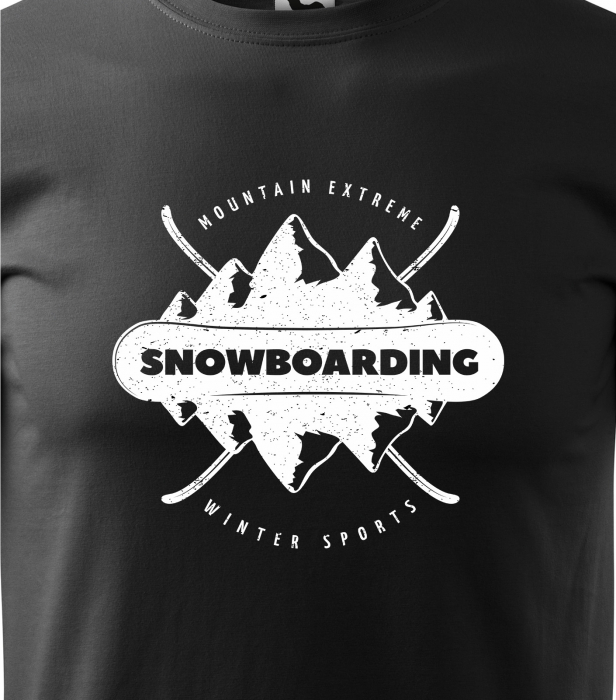 Tricou pentru pasionatii de snowboard, cadoul perfect, Snowboarding Mountains Reflection [2]
