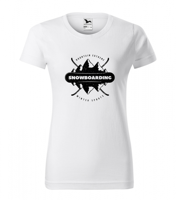 Tricou pentru pasionatii de snowboard, cadoul perfect, Snowboarding Mountains Reflection [1]