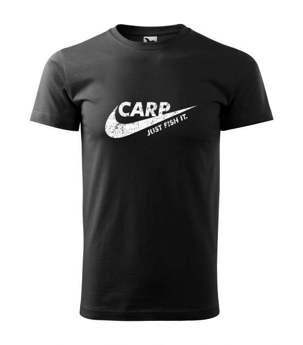 REDUCERE! Tricou de bărbati, marimea M (negru) pentru pescari, Carp. Just Fish It [1]
