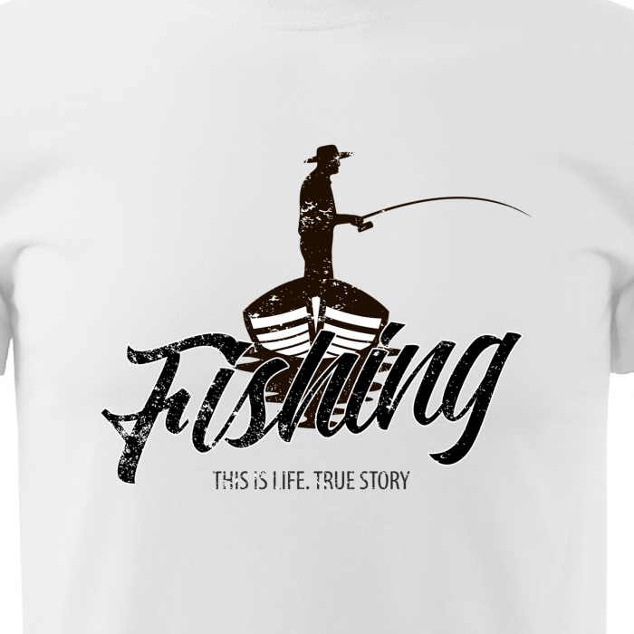 Tricou pentru pescarii amatori si profesionisti, idee de cadou, Fishing Is Life. True Story [2]