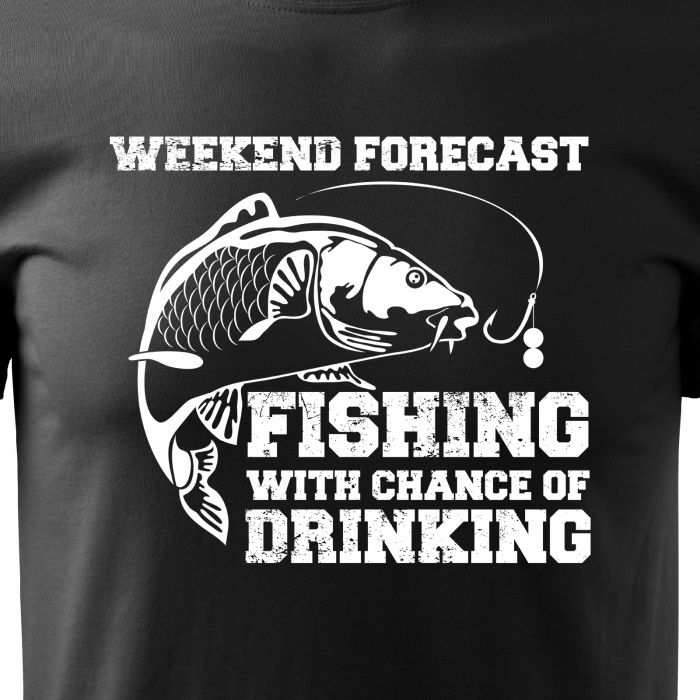 Tricou pentru pescarii amatori si profesionisti, idee de cadou, Fishing With Chance Of Drinking [2]