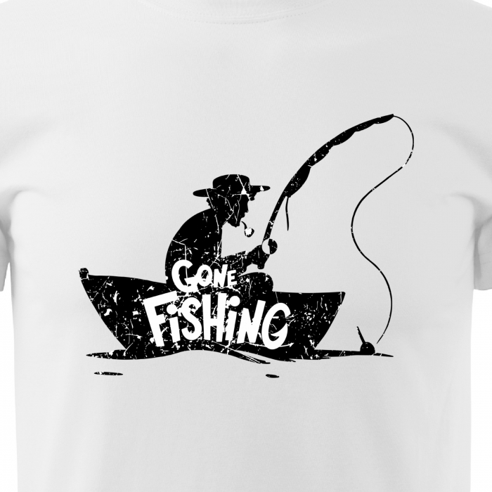 Tricou pentru pescarii amatori si profesionisti, idee de cadou, Gone Fishing [2]