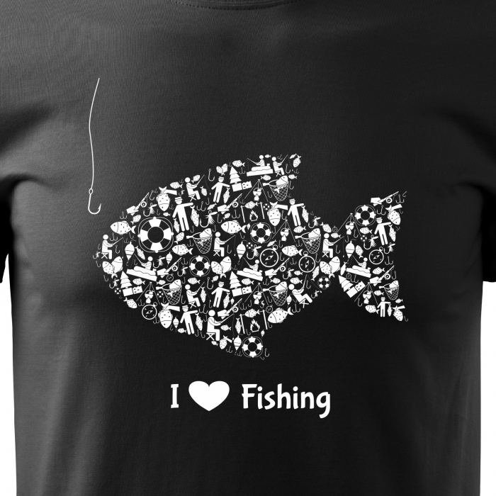 Tricou pentru pescarii amatori si profesionisti, idee de cadou, I Love Fishing [2]