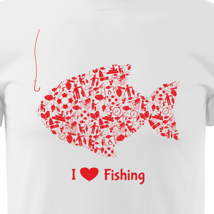 Tricou pentru pescarii amatori si profesionisti, idee de cadou, I Love Fishing [2]