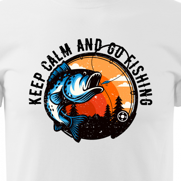 Tricou pentru pescarii amatori si profesionisti, idee de cadou, Keep Calm And Go Fishing [2]