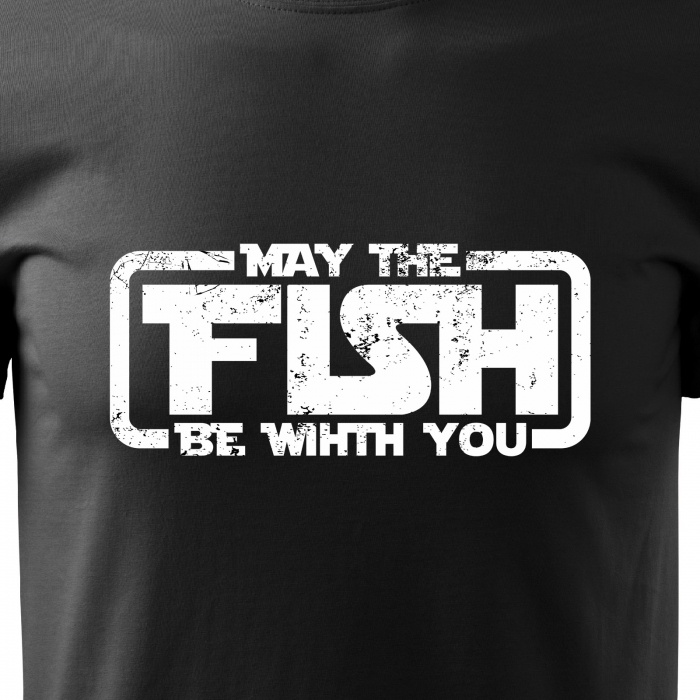 Tricou pentru pescarii amatori si profesionisti, idee de cadou, May The Fish Be With You [2]