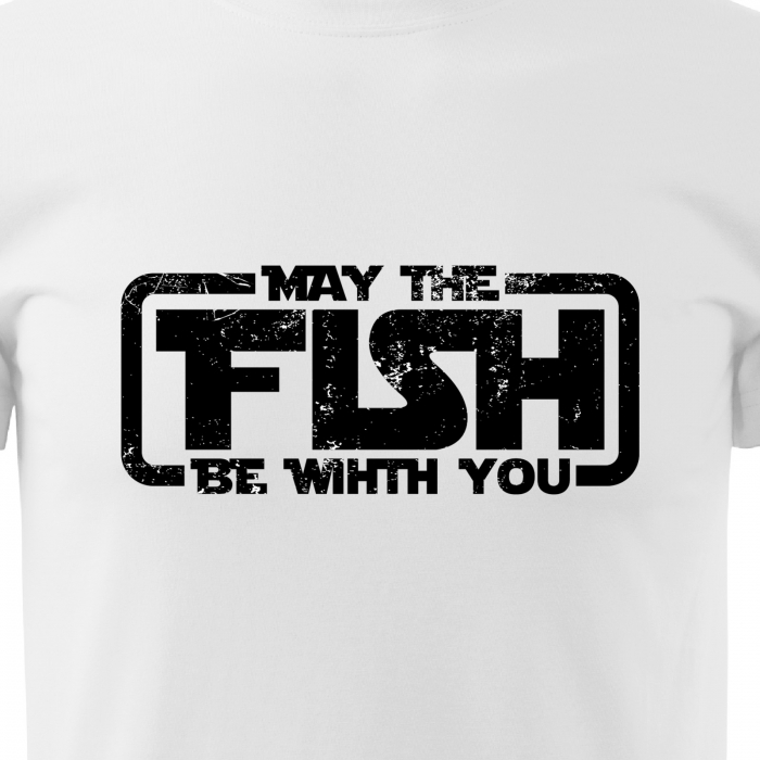 Tricou pentru pescarii amatori si profesionisti, idee de cadou, May The Fish Be With You [2]