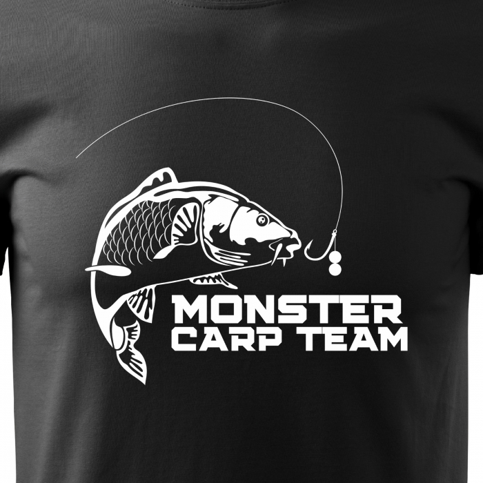 REDUCERE! Tricou de bărbati, marimea XXL (negru) pentru pescari, Monster Carp Team [2]