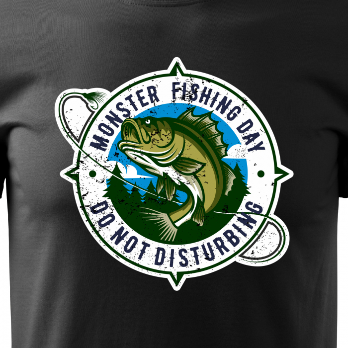 Tricou pentru pescarii amatori si profesionisti, idee de cadou, Monster Fishing Day. Do Not Disturb [2]