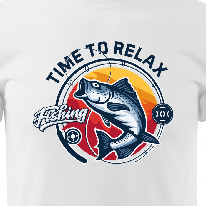 Tricou pentru pescarii amatori si profesionisti, idee de cadou, Time To Relax Fishing [2]