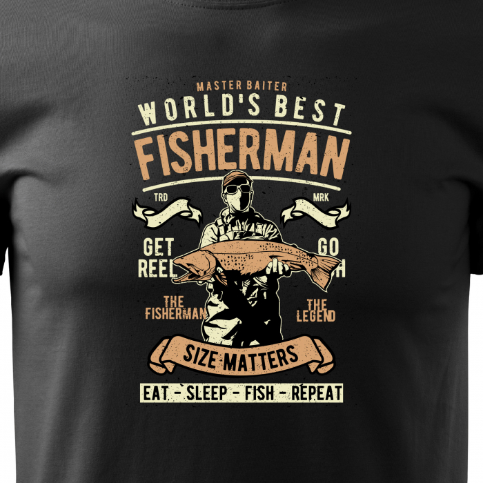 Tricou pentru pescarii amatori si profesionisti, idee de cadou, World Best Fisherman. Size Matters [2]