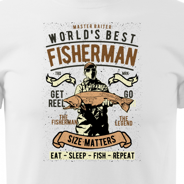 Tricou pentru pescarii amatori si profesionisti, idee de cadou, World Best Fisherman. Size Matters [2]