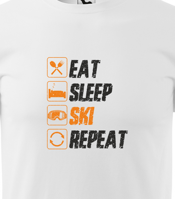 Tricou pentru schiori, cadoul perfect, Eat Sleep Ski Repeat [2]