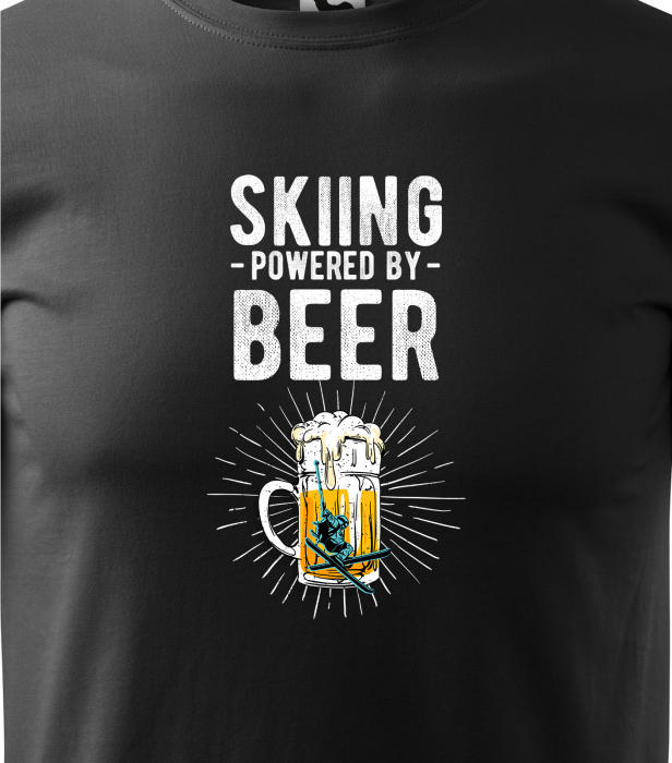 Tricou pentru schiori, cadoul perfect, Skiing Powered by Beer [2]