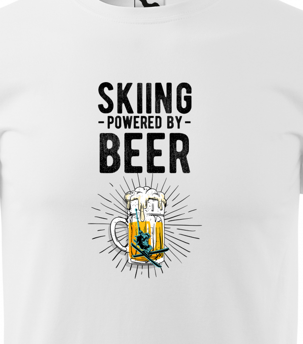 Tricou pentru schiori, cadoul perfect, Skiing Powered by Beer [2]