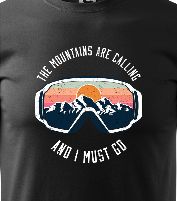 Tricou pentru schiori, cadoul perfect, The Mountains Are Calling Must Go [2]