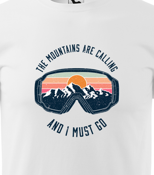Tricou pentru schiori, cadoul perfect, The Mountains Are Calling Must Go [2]