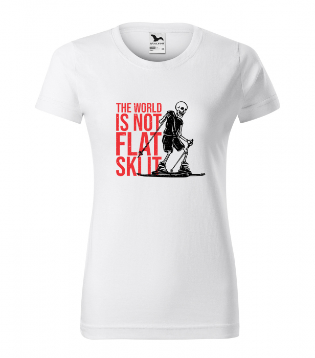 Tricou pentru schiori, cadoul perfect, The World is Not Flat Ski It [1]