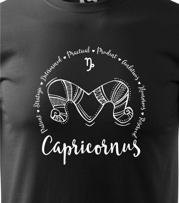 Tricou pentru zodia Capricorn (22 decembrie - 19 ianuarie), Horoscop Capricorn, idee de cadou [2]