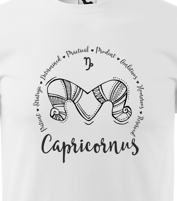 Tricou pentru zodia Capricorn (22 decembrie - 19 ianuarie), Horoscop Capricorn, idee de cadou [2]