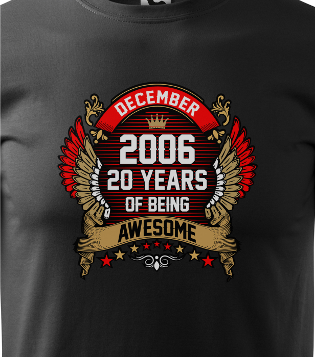 Tricou personalizat 20 ani, AWESOME years crown [2]