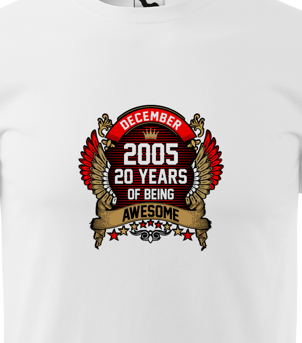 Tricou personalizat 20 ani, AWESOME years crown [2]