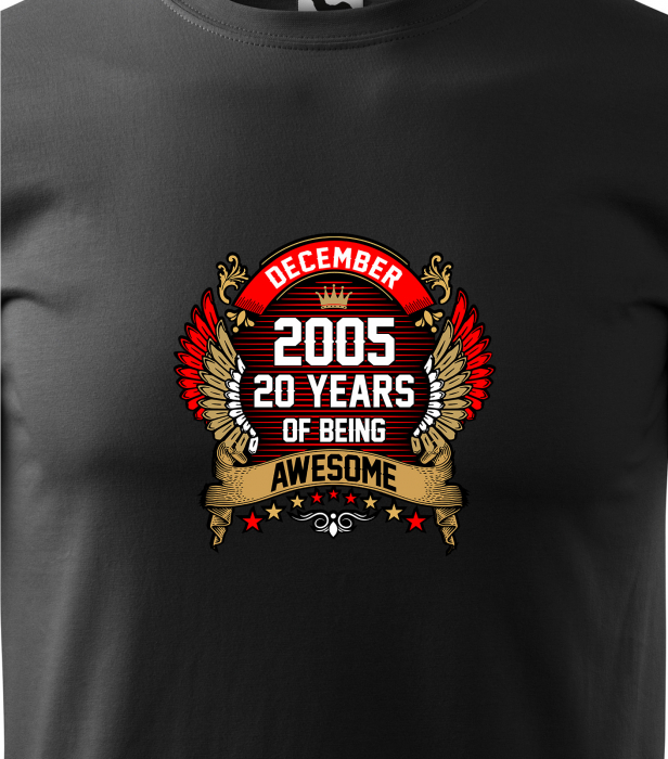 Tricou personalizat 20 ani, AWESOME years crown [2]